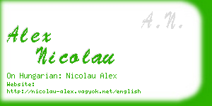 alex nicolau business card